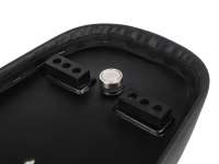 Seat -NISA Sport 20- Vespa PX (-1983), Sprint, GT, GTR, Super, TS, GL, VNA, VBA, VNB, VBB, T4 - with flat fuel tank also fits Rally 180/200, GS160, SS180 - black