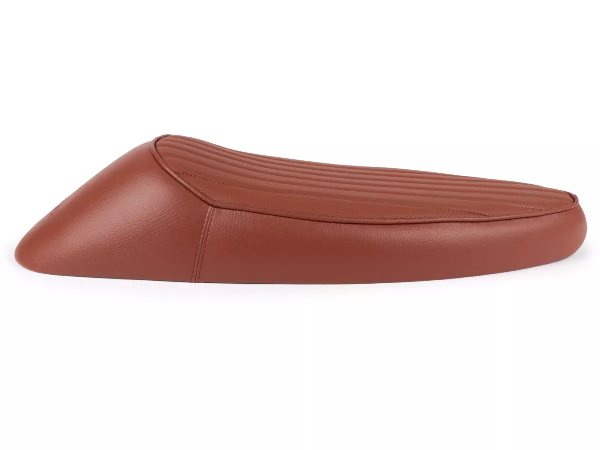 Seat -NISA Sport 20- Vespa PX (-1983), Sprint, GT, GTR, Super, TS, GL, VNA, VBA, VNB, VBB, T4 - with flat fuel tank also fits Rally 180/200, GS160, SS180 -brown