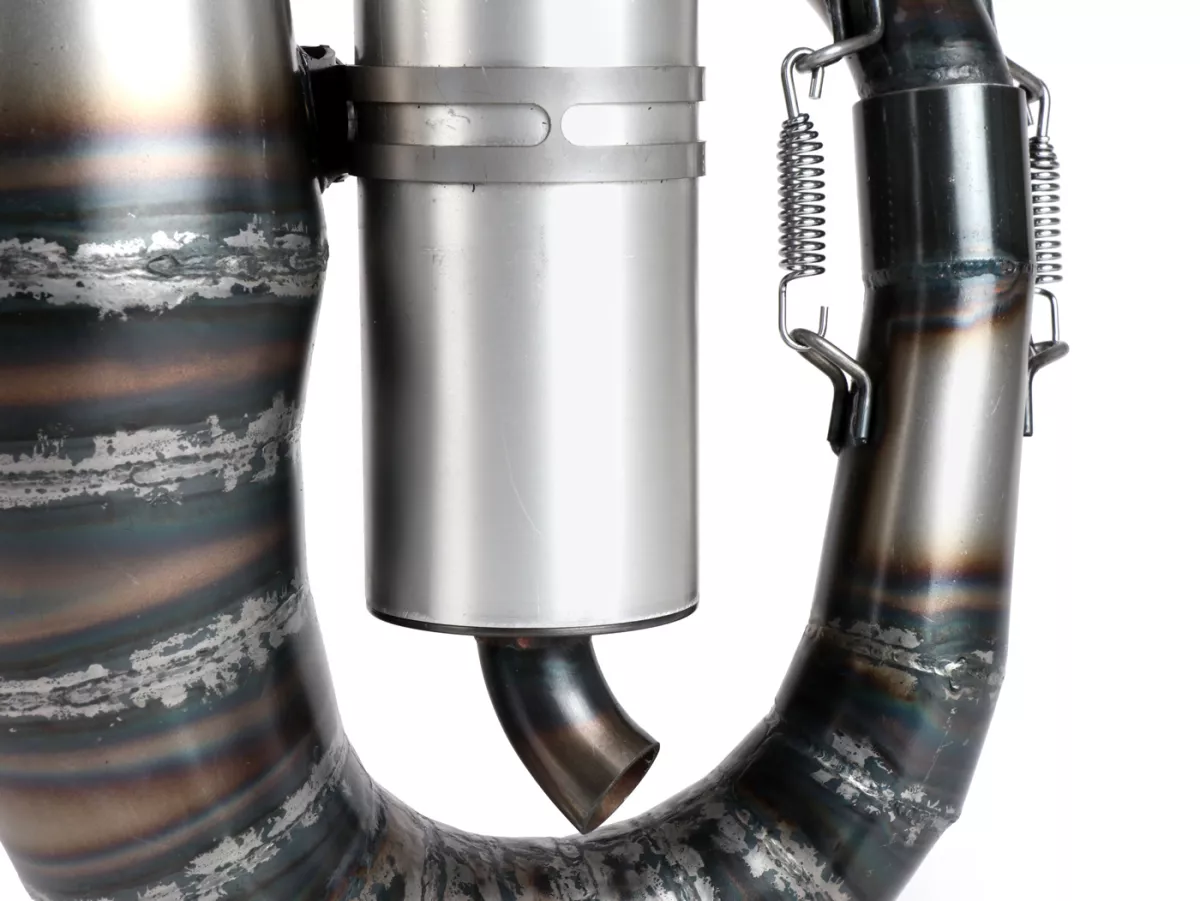 Knalpot -EGIG PERFORMANCE Python S Ø=32mm (jarak stud 54-60mm), peredam belakang XXL yang dibaut (Ø70mm) - Vespa ET3, PV125