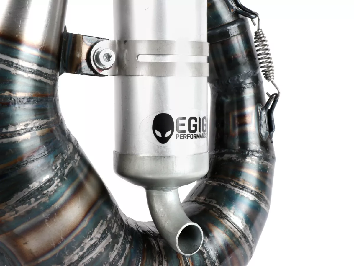 Scarico -EGIG PERFORMANCE Mamba Ø=32mm (interasse perni 54-60mm), silenziatore imbullonato (Ø70mm)- Vespa ET3, PV125