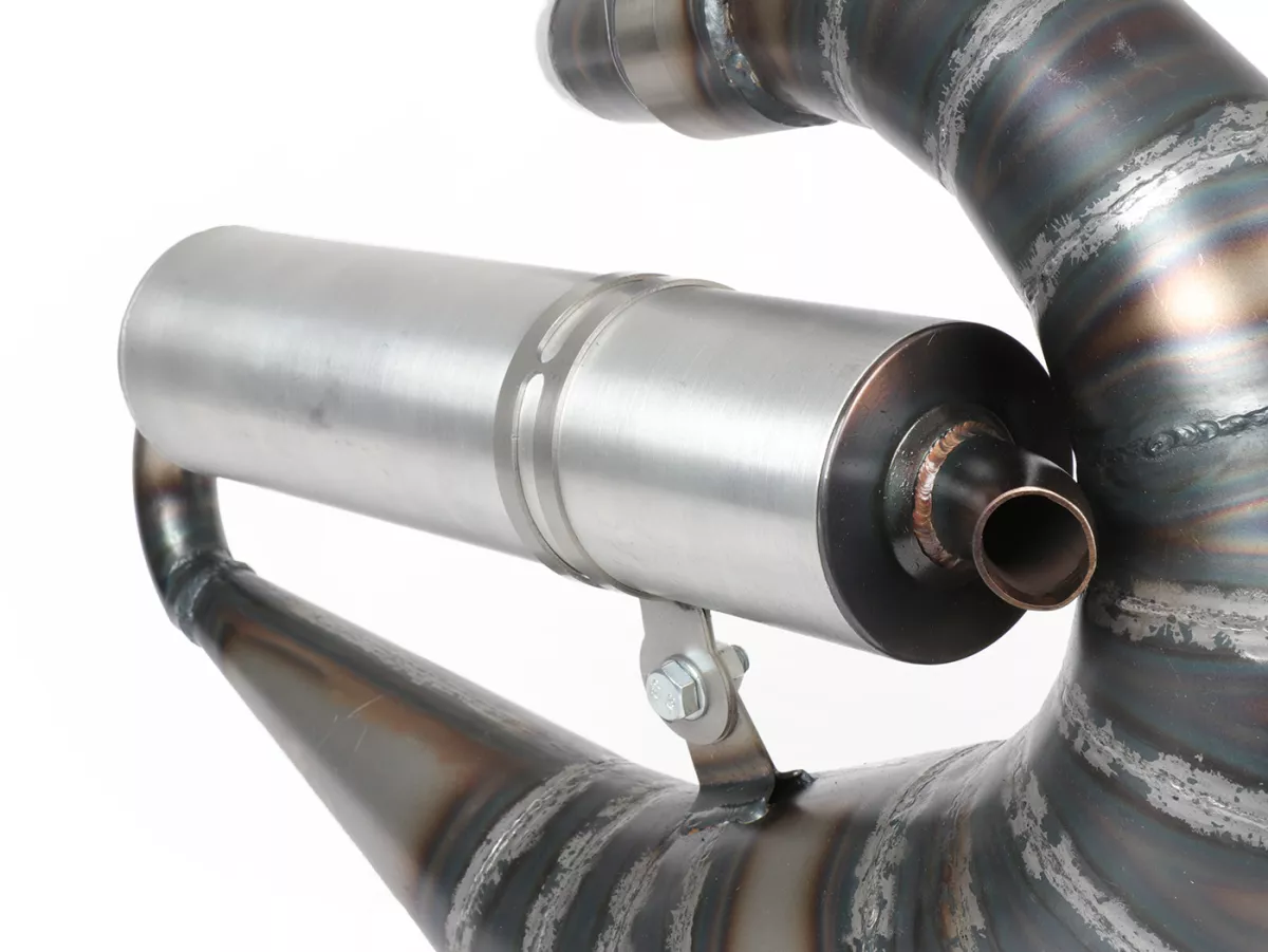 Avgas -EGIG PERFORMANCE Mamba S Ø=32mm (54-60mm dubbavstånd), bultad XXL bakre ljuddämpare (Ø70mm)- Vespa ET3, PV125