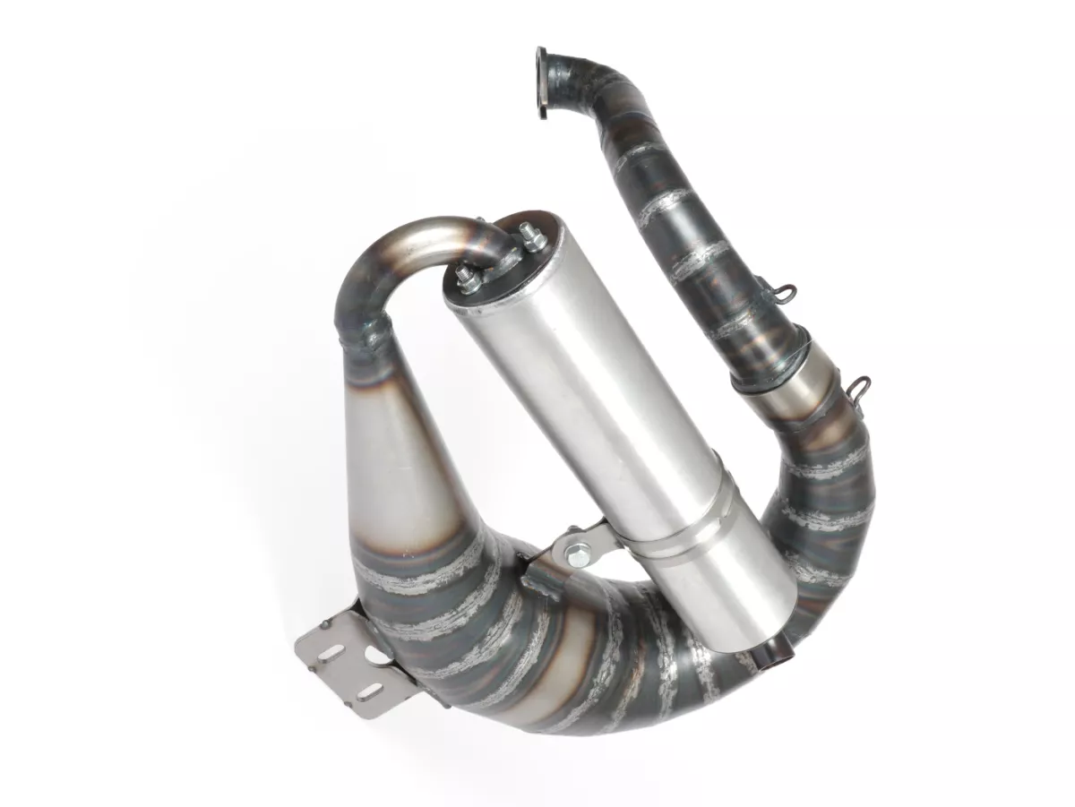 Avgas -EGIG PERFORMANCE Mamba S Ø=32mm (54-60mm dubbavstånd), bultad XXL bakre ljuddämpare (Ø70mm)- Vespa ET3, PV125