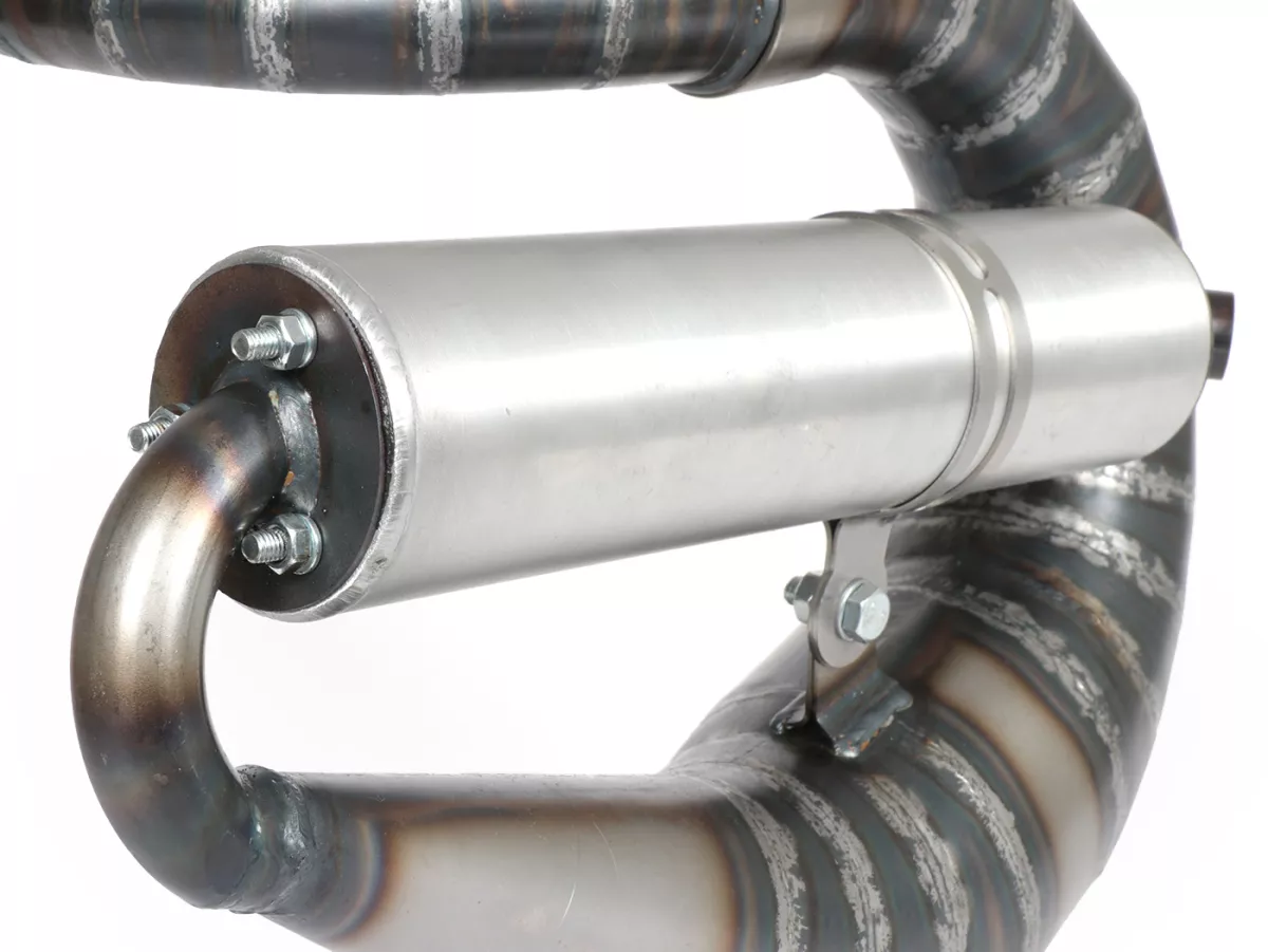 Avgas -EGIG PERFORMANCE Mamba S Ø=32mm (54-60mm dubbavstånd), bultad XXL bakre ljuddämpare (Ø70mm)- Vespa ET3, PV125