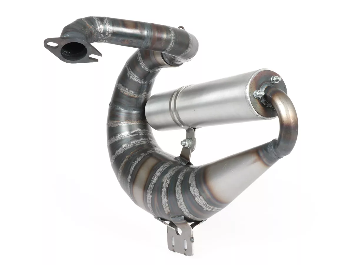 Avgas -EGIG PERFORMANCE Mamba S Ø=32mm (54-60mm dubbavstånd), bultad XXL bakre ljuddämpare (Ø70mm)- Vespa ET3, PV125