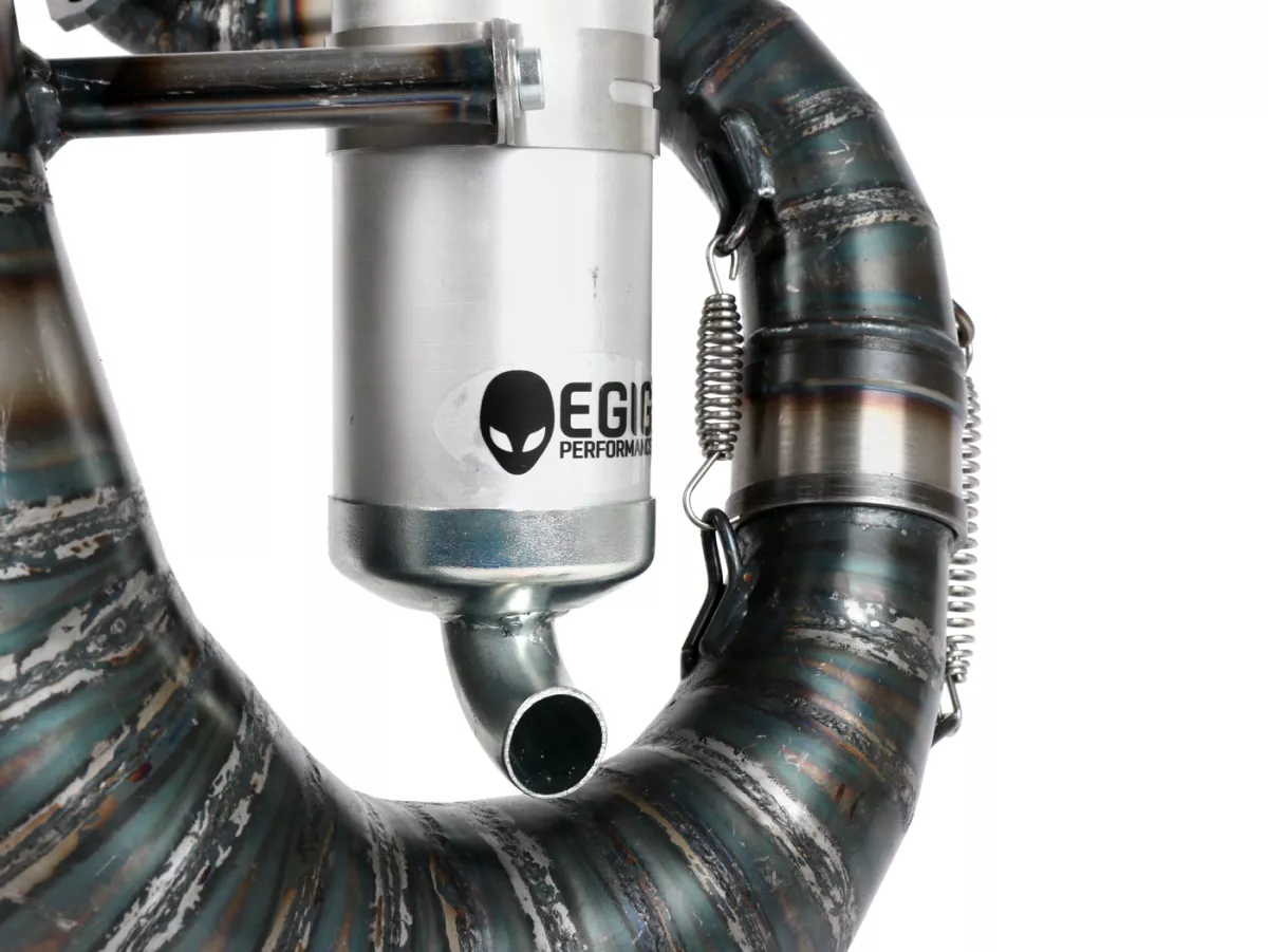 Scarico -EGIG PERFORMANCE Cobra Evo Ø=37mm (interasse perni 54-62mm), silenziatore imbullonato- Vespa ET3, PV125