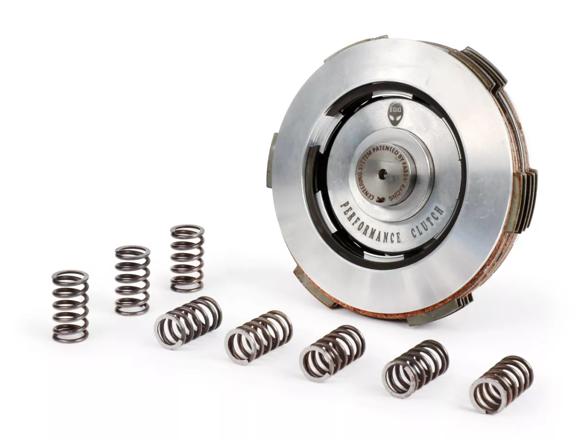 Kopling -EGIG PERFORMANCE- Kopling Satu Jari 2.0 - 5-cakram- Vespa V50, V90, SS50, SS90, PV125, ET3, PK50, PK80, PK50 S, PK80 S, PK125 S, PK50 XL, PK125 XL, ETS, PK50 HP, PK50 SS