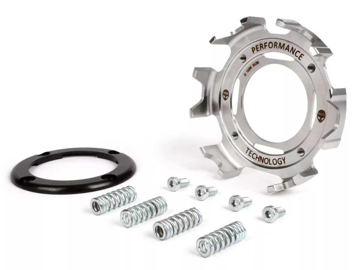 Cesta de embrague con kit de reparación primaria-EGIG PERFORMANCE- Embrague One Finger 5 discos - Vespa V50, V90, SS50, SS90, PV125, ET3, PK50, PK80, PK50 S, PK80 S, PK125 S, PK50 XL, PK125 XL, ETS, PK50 HP, PK50 SSPK50 HP, PK50 SS