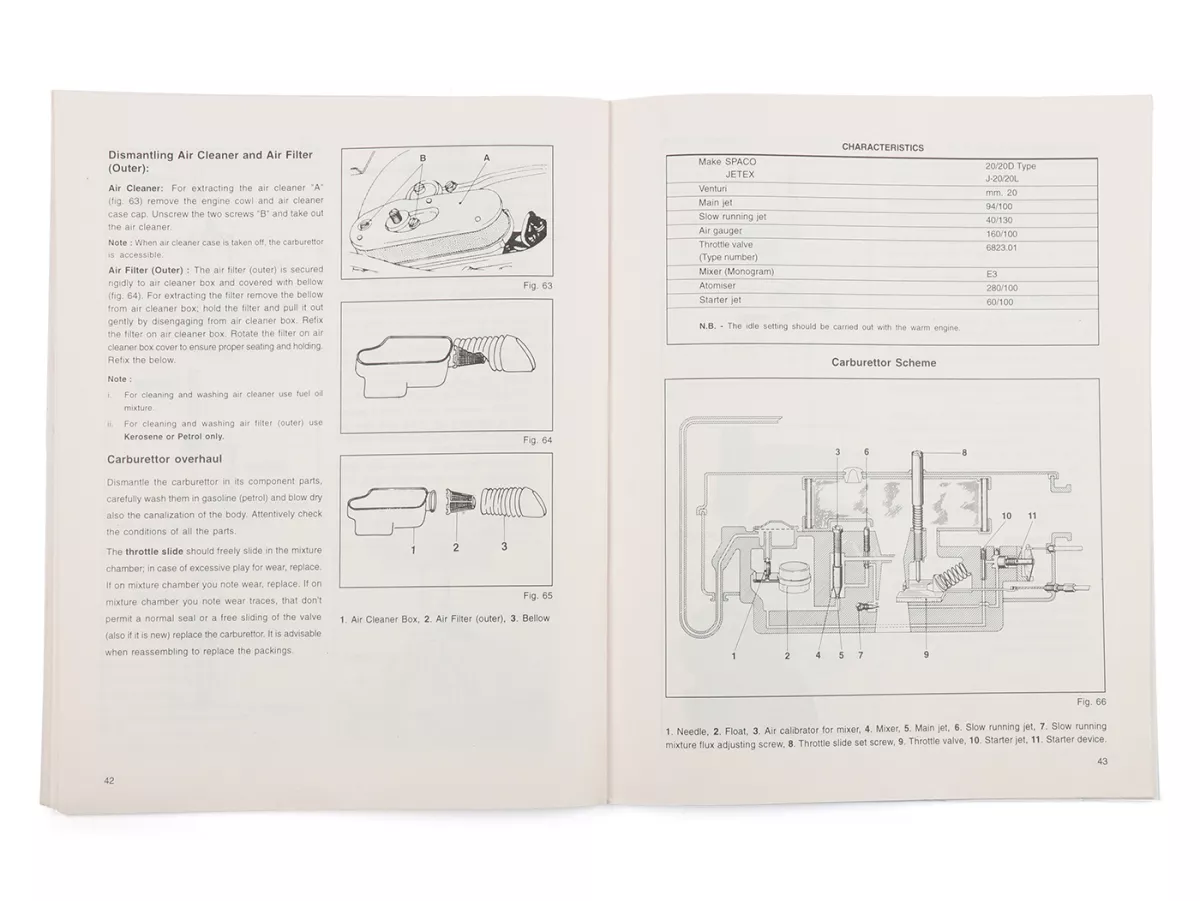 Workshop manual -PIAGGIO- Vespa PX125/150 - 62 pages - english