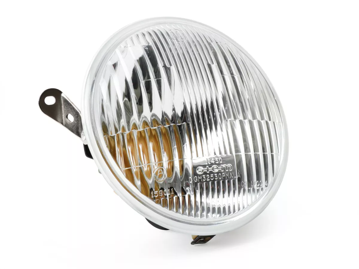 Faro delantero -SIEM Ø=146mm- Vespa PX antigua (1977-1984) - también apto para PX Lusso, circulación por la derecha - (con marca de prueba)