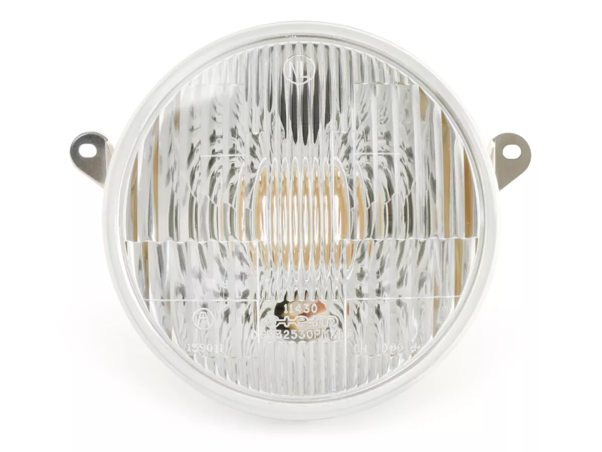 Faro delantero -SIEM Ø=146mm- Vespa PX antigua (1977-1984) - también apto para PX Lusso, circulación por la derecha - (con marca de prueba)