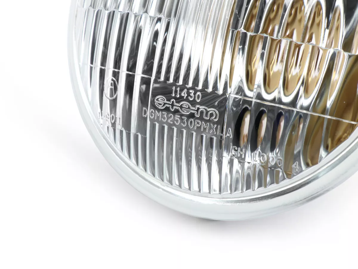 Faro delantero -SIEM Ø=146mm- Vespa PX antigua (1977-1984) - también apto para PX Lusso, circulación por la derecha - (con marca de prueba)