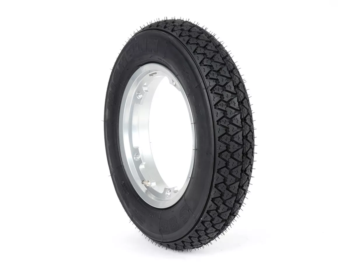 Wheel assembly (tyre mounted on rim ready to drive) -MICHELIN S83, tubeless, Vespa- 3.50 - 10 inch TL 59J (reinforced) - Wheel assemblyrim BGM PRO 2.10-10 Aluminium 2.10-10 - silver