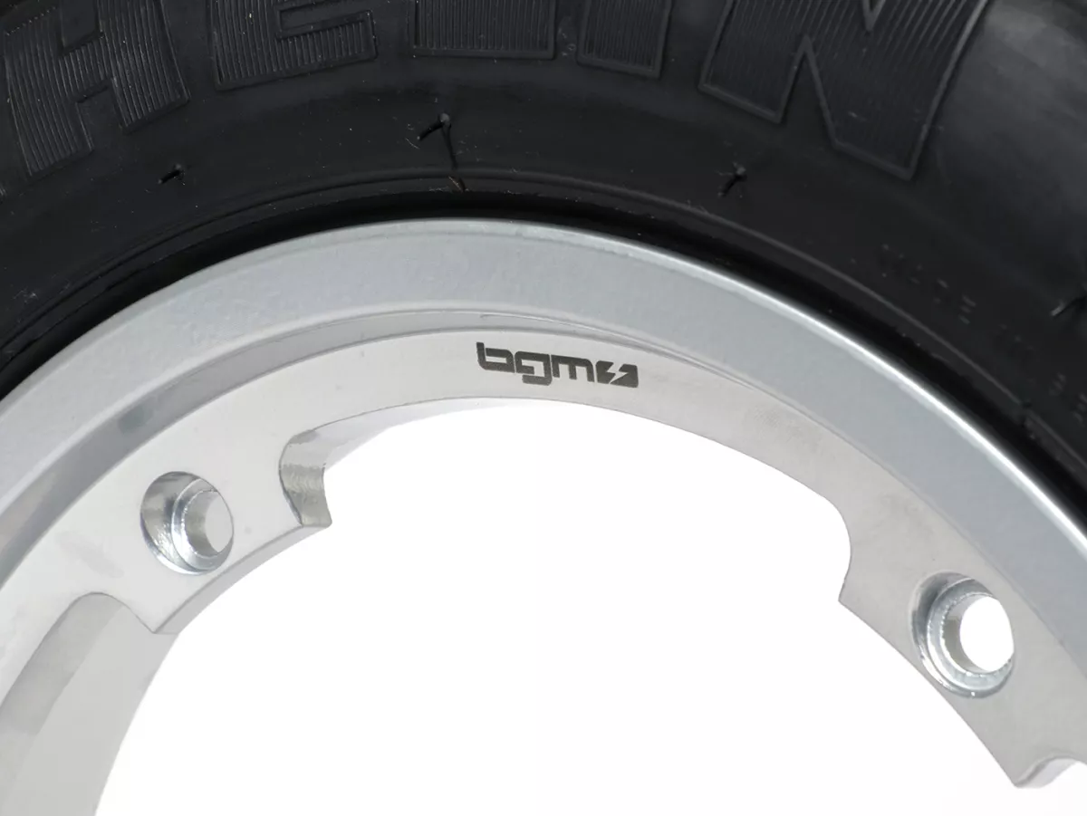Wheel assembly (tyre mounted on rim ready to drive) -MICHELIN S83, tubeless, Vespa- 3.50 - 10 inch TL 59J (reinforced) - Wheel assemblyrim BGM PRO 2.10-10 Aluminium 2.10-10 - silver