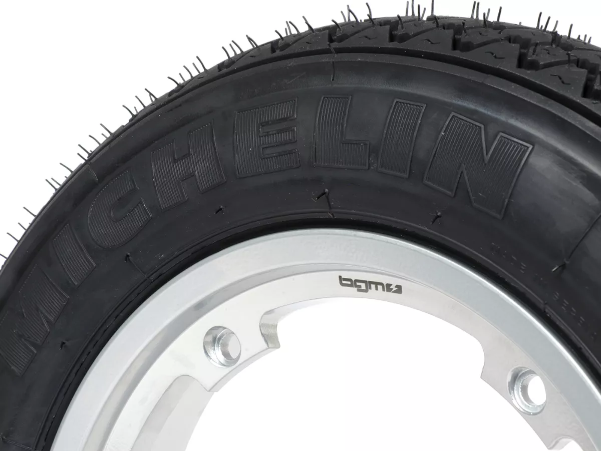 Wheel assembly (tyre mounted on rim ready to drive) -MICHELIN S83, tubeless, Vespa- 3.50 - 10 inch TL 59J (reinforced) - Wheel assemblyrim BGM PRO 2.10-10 Aluminium 2.10-10 - silver