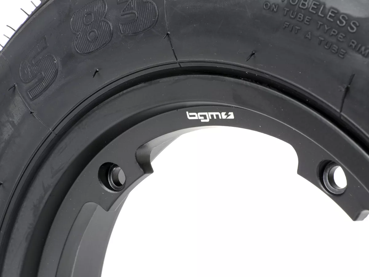 Wheel assembly (tyre mounted on rim ready to drive) -MICHELIN S83, tubeless, Vespa- 3.50 - 10 inch TL 59J (reinforced) - Wheel assemblyrim BGM PRO 2.10-10 Aluminium 2.10-10 black