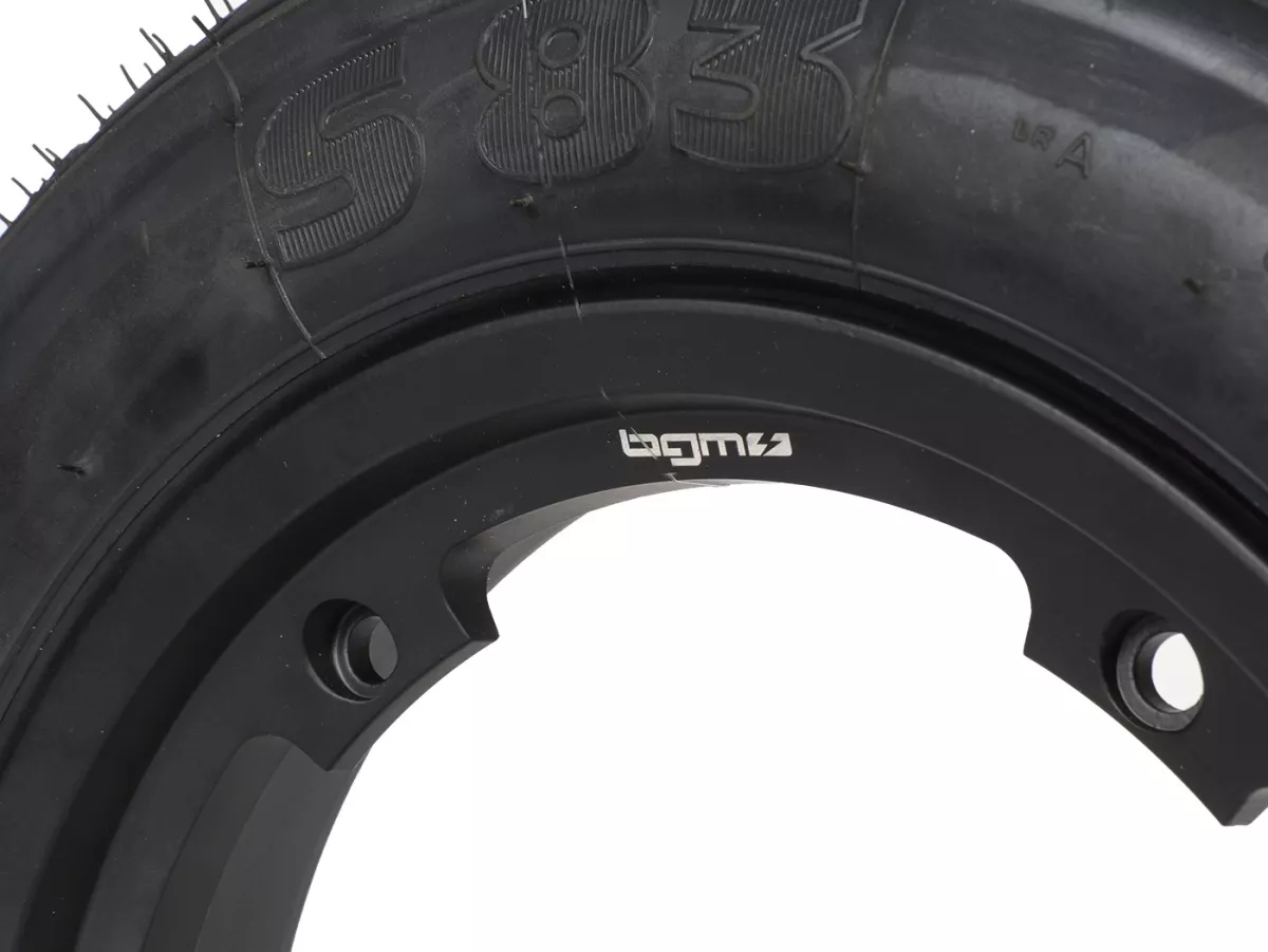 Roda lengkap (ban siap pakai yang dipasang pada pelek) -MICHELIN S83, tubeless, Vespa Smallframe V50, PV, ET3, PK- 3.00 - 10 inci TL 42J - pelek BGM PRO 2.10-10 alumunium hitam