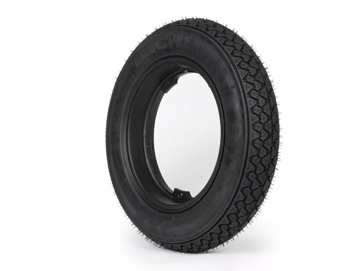 Roda lengkap (ban siap pakai yang dipasang pada pelek) -MICHELIN S83, tubeless, Vespa Smallframe V50, PV, ET3, PK- 3.00 - 10 inci TL 42J - pelek BGM PRO 2.10-10 alumunium hitam