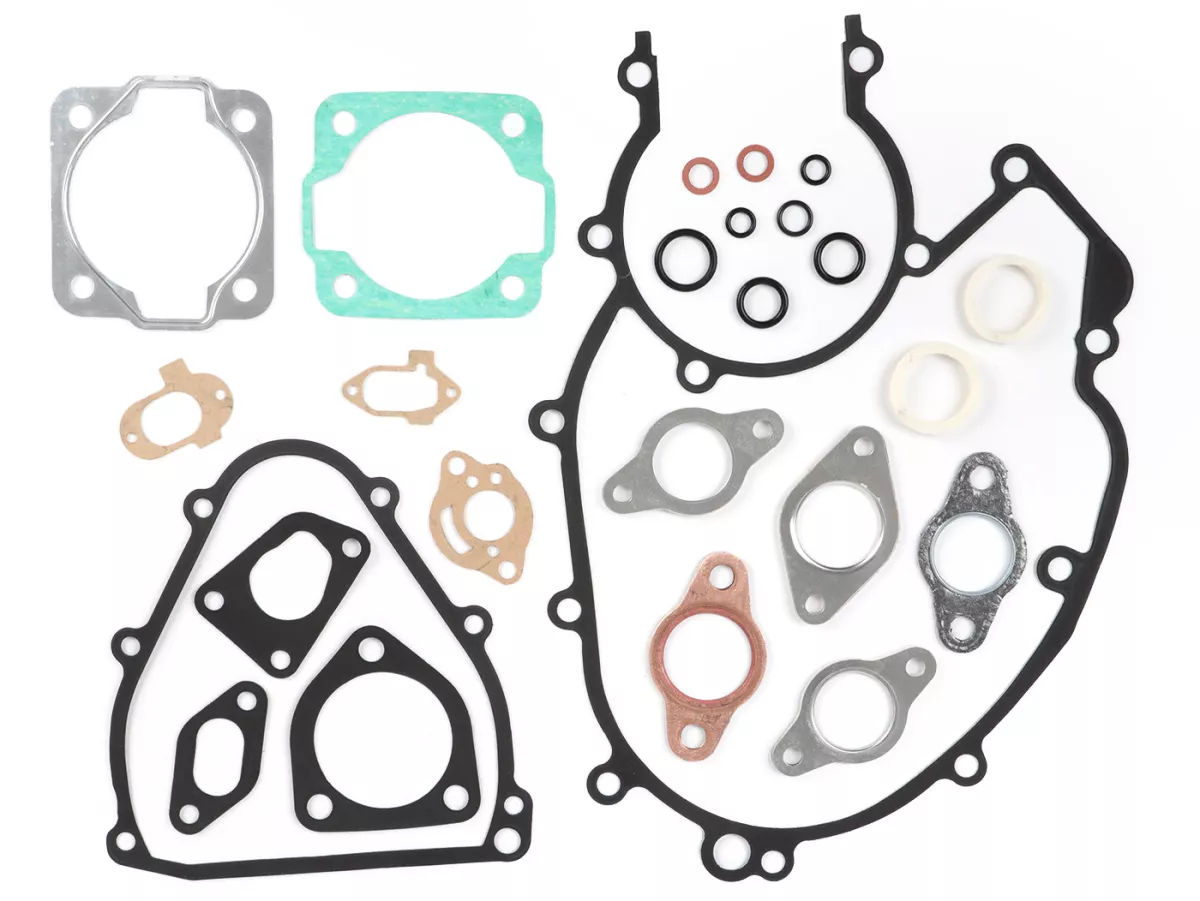 Engine gasket set -ATHENA Aluminium, rubber coated- Vespa Smallframe 50-125cc, V50, 50N, PV, ET3, PK S, PK XL, PK XL2/FL - incl. O-rings, felt rings