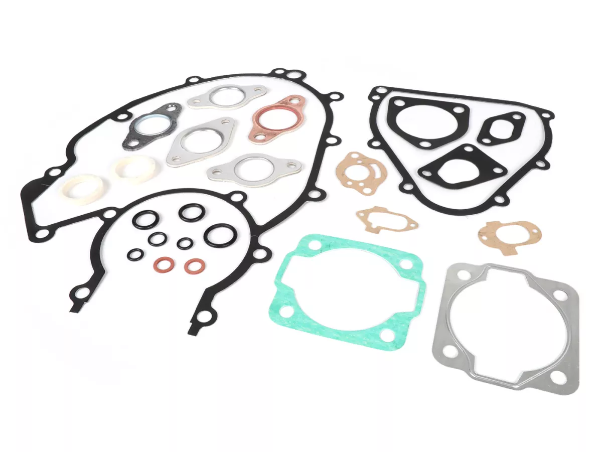 Engine gasket set -ATHENA Aluminium, rubber coated- Vespa Smallframe 50-125cc, V50, 50N, PV, ET3, PK S, PK XL, PK XL2/FL - incl. O-rings, felt rings