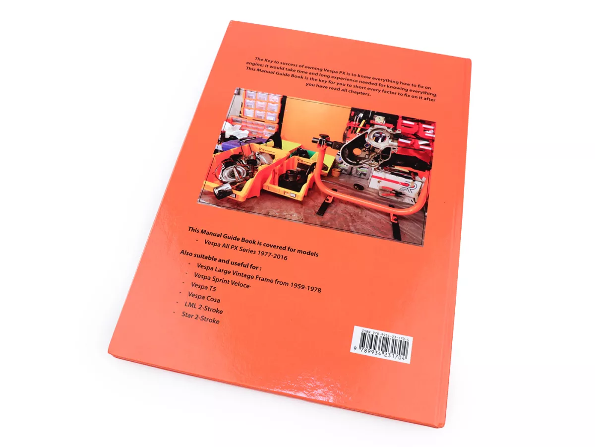 Boek -Reparatie-instructies motorreparatie - Vespa PX 1977-2016 - Engelse taal - 57 pagina's