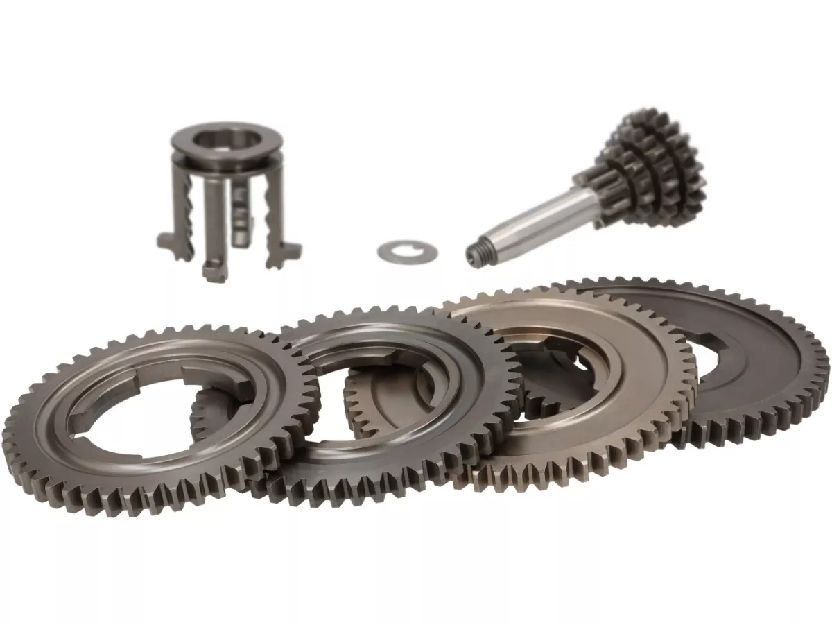 Gear Kit -CIF- Vespa V50, V90, 50N, PV125, ET3, SS50, SS90, PK S, PK XL1, PK XL2, ETS - (46, 50, 54, 58 teeth) - gear set incl. gear cluster and gear selector