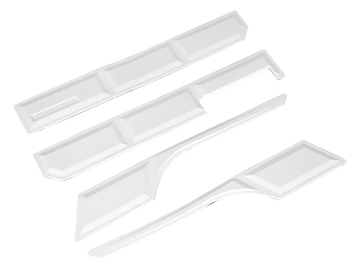 SALE - protección parachoques - juego de piezas de goma autoadhesivas -ARIETE- Vespa PX - para guardabarros y capó lateral - blanco