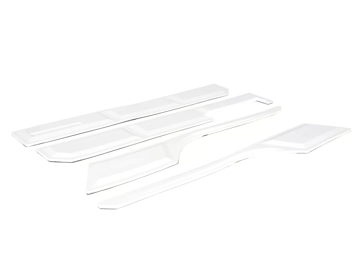 SALE - protección parachoques - juego de piezas de goma autoadhesivas -ARIETE- Vespa PX - para guardabarros y capó lateral - blanco