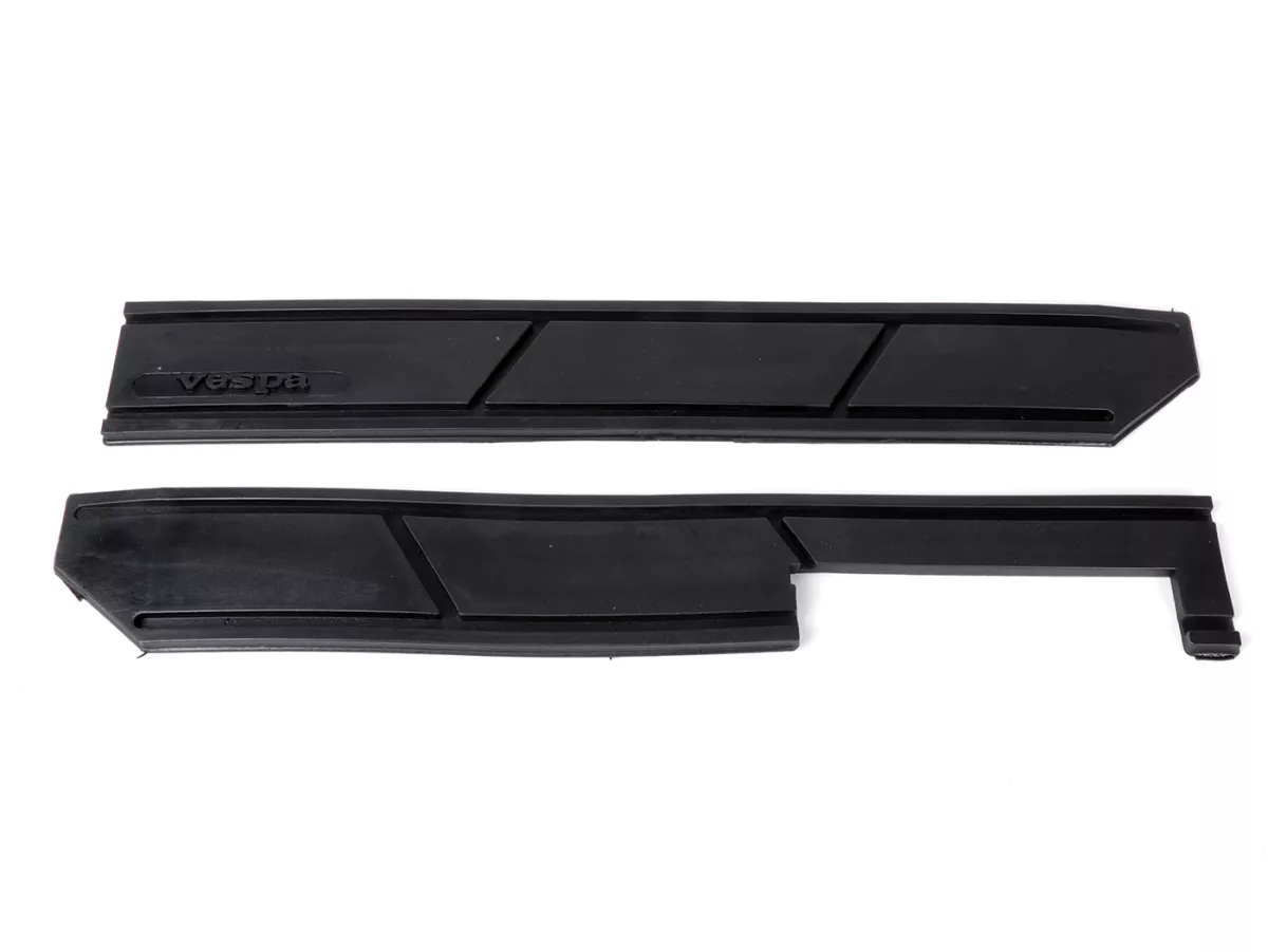 Bumper protection - rubber parts set self-adhesive -ARIETE- Vespa PX - white - for mudguard and side bonnet - black