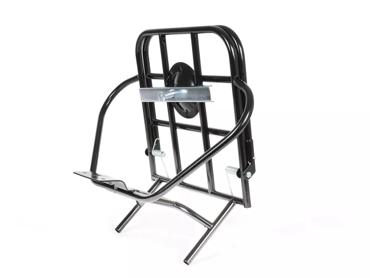Opvouwbaar bagagerek achter + reservewielhouder -AMS CUPPINI- Vespa V50, PV125, ET3 - Zwart
