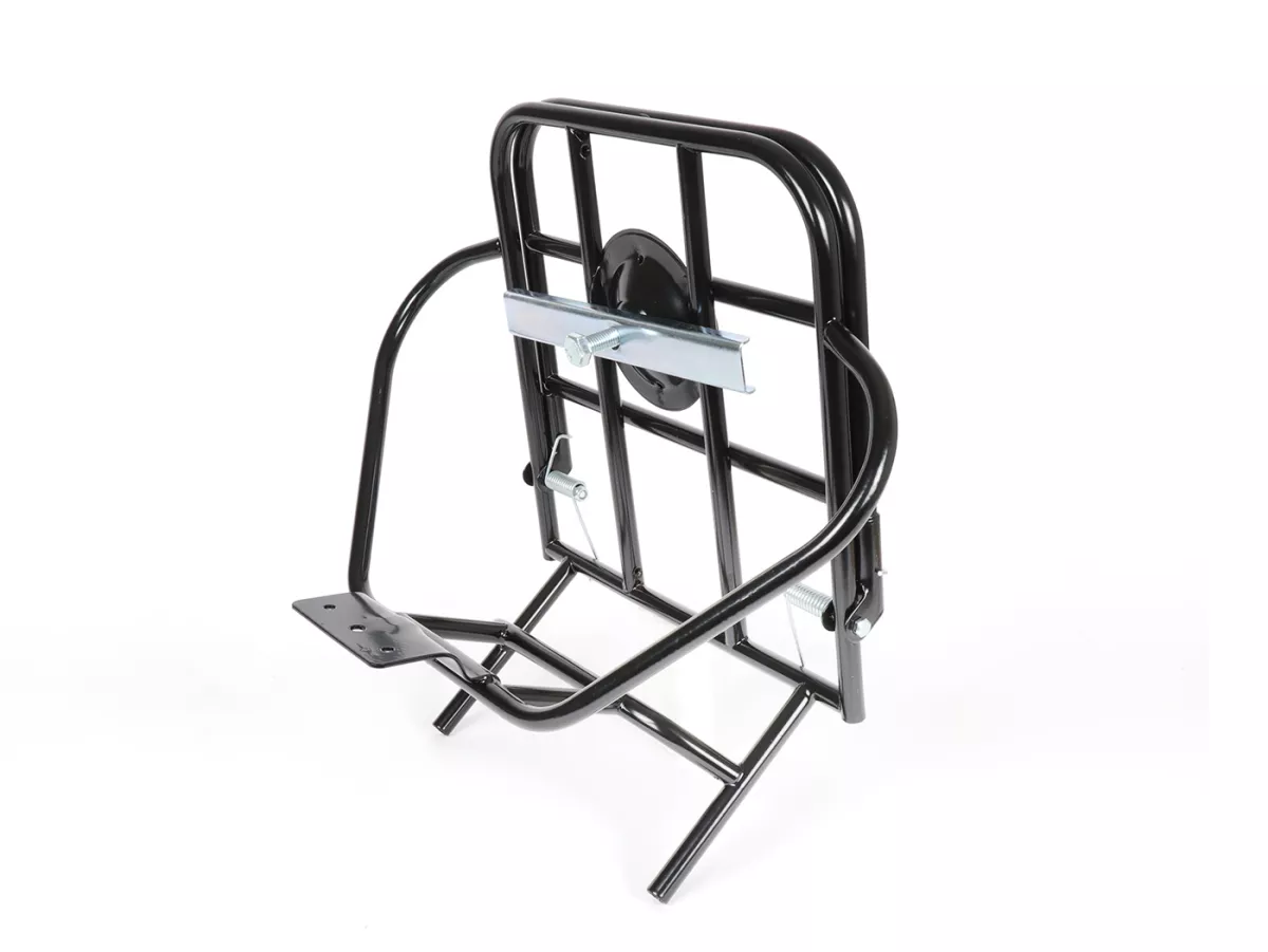 Opvouwbaar bagagerek achter + reservewielhouder -AMS CUPPINI- Vespa V50, PV125, ET3 - Zwart