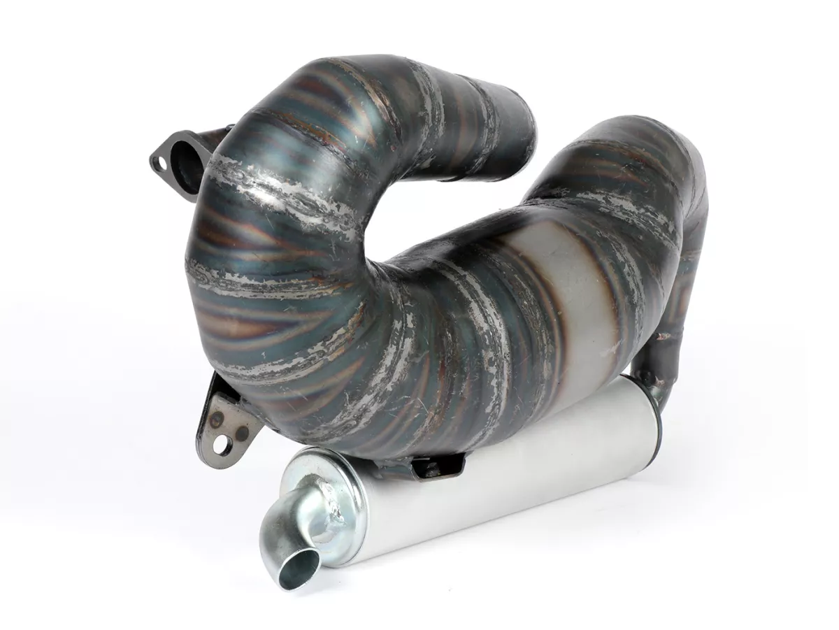 AuUnisex 125-170ccm, Ø=32mm (54-60mm dubbavstånd), bultad XXL bakre ljuddämpare (Ø70mm) - Vespa ET3, PV125 (även lämplig för fordon med bagageutrymme i vänster sidokåpa)Sidokåpa lämplig)