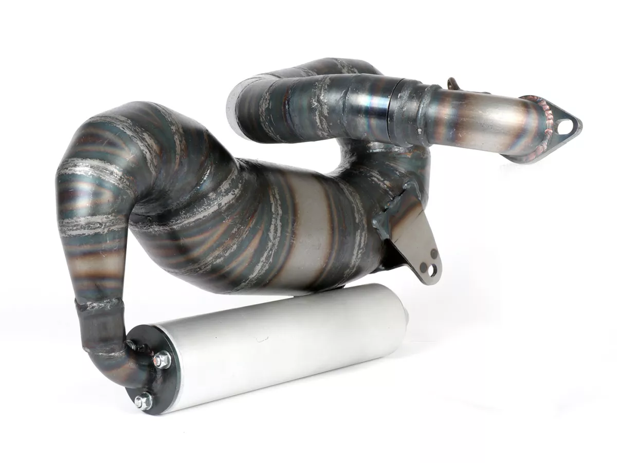 AuUnisex 125-170ccm, Ø=32mm (54-60mm dubbavstånd), bultad XXL bakre ljuddämpare (Ø70mm) - Vespa ET3, PV125 (även lämplig för fordon med bagageutrymme i vänster sidokåpa)Sidokåpa lämplig)