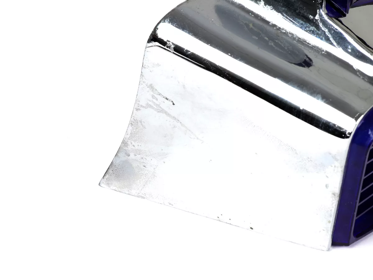 Horn grill -ORIGINAL VIGANO (NOS) B-quality- Vespa Wideframe/Largeframe GS150, GL150, VNA, VNB, VBA, VBB, Super, Sprint, Rally, GT, GTR - blue/blue - Chrome