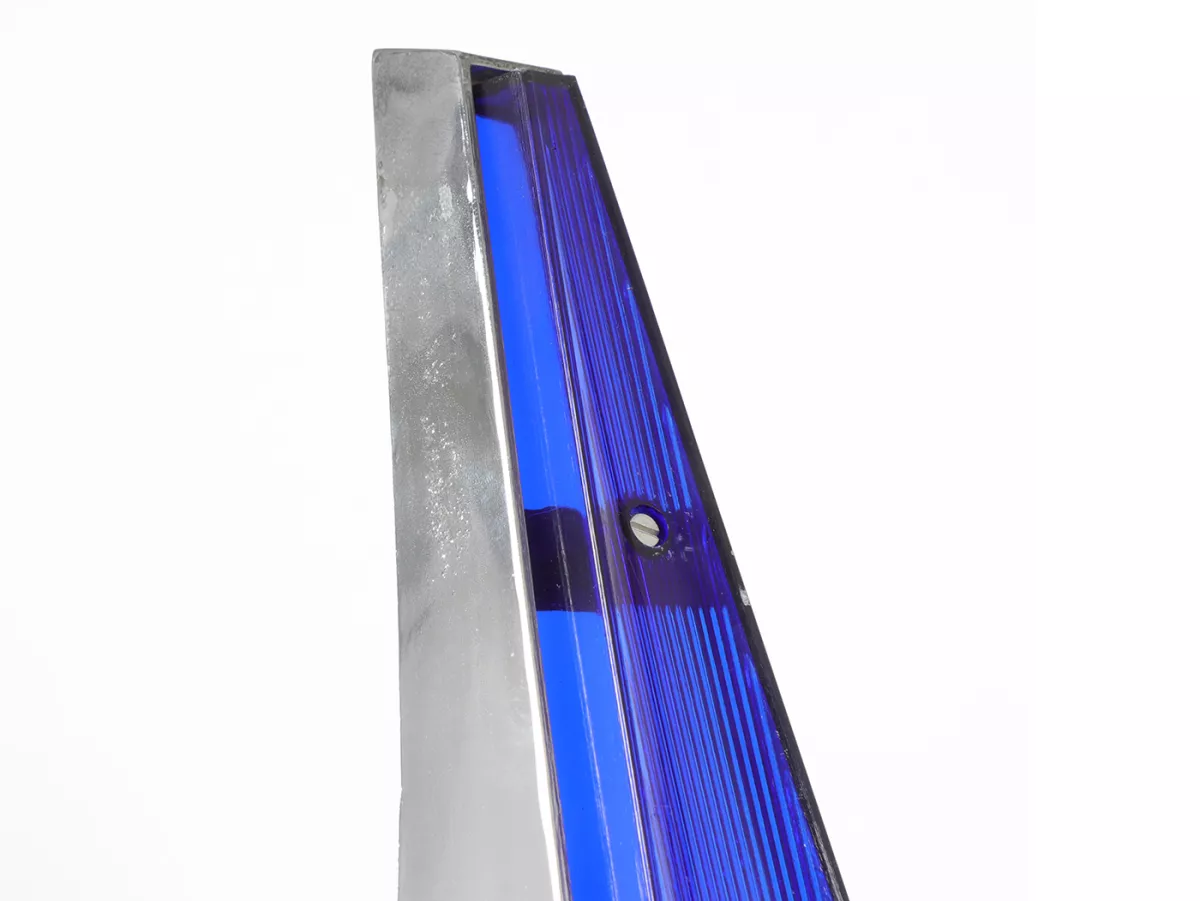 Horn grill -ORIGINAL VIGANO (NOS) B-quality- Vespa Wideframe/Largeframe GS150, GL150, VNA, VNB, VBA, VBB, Super, Sprint, Rally, GT, GTR - blue - Chrome