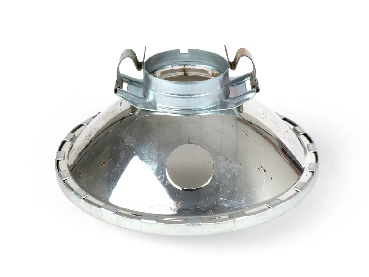 Faro delantero -SIEM (NOS) Ø=115/120mm (cristal/exterior)- Vespa SS50 (V5SS1T), 50SR (V5SS2T), SS90 (V9SS1T), 90 Racer (V9SS2T), PV125 (VMA1T, VMA2T), ET3 (VMB1T), Super (VNC1T/VBC1T) - cristal