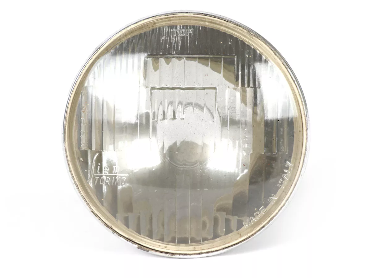Strålkastare -SIEM 'Torino' (NOS) Ø=115/120mm (glas/utsida)- Vespa GS150 / GS3, GS160 / GS4 (VSB1T), VB1T, passar även för VBB1T (71001-), VNB3-6T, GL150 (VGLB1T 37269-) - glas