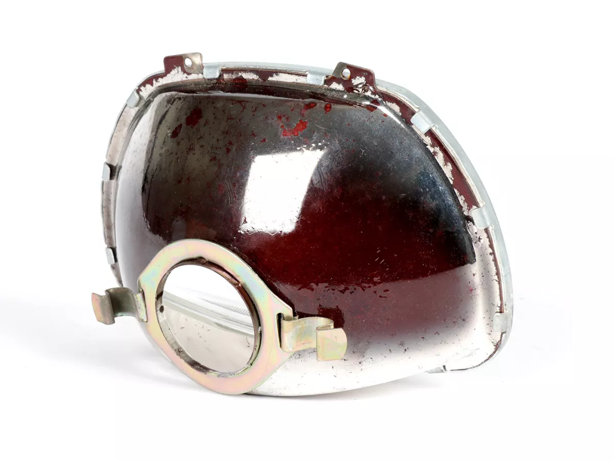 Koplamp -SIEM (NOS) trapezium - Vespa APE AD1, AE, AP ook geschikt voor Sprint150 (VLB1T), GL150 (VLA1T), GT125 (VNL2T), SS180 (VSC1T) - glas, incl. sierring, zonder koplampstekker