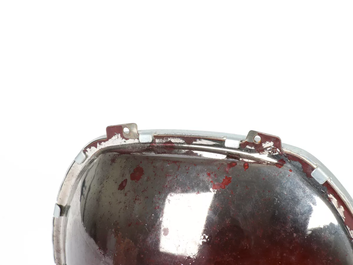 Koplamp -SIEM (NOS) trapezium - Vespa APE AD1, AE, AP ook geschikt voor Sprint150 (VLB1T), GL150 (VLA1T), GT125 (VNL2T), SS180 (VSC1T) - glas, incl. sierring, zonder koplampstekker