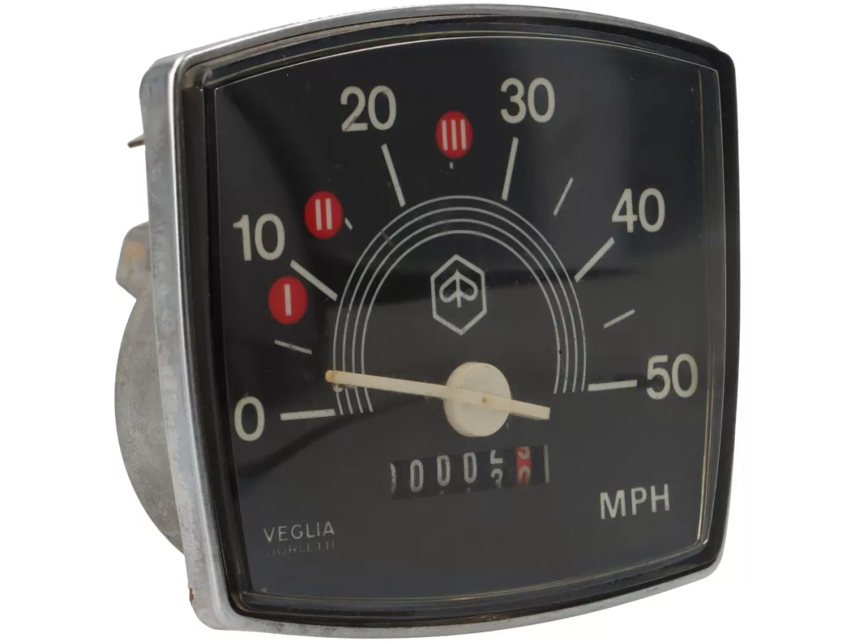 Snelheidsmeter -VEGLIA BORLETTI (NOS, B-voorraad)- Vespa V50 Speciaal - 50mph