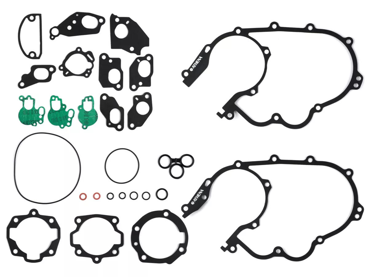 Engine gasket set -ATHENA Aluminium, rubber coated- Vespa alle Largeframe PX80, PX125, PX150,PX200, Rally200, Cosa, Sprint150 (VLB1T), GT125 (VNL2T), GL150 (VLA1T), Super125/150 (VNC1T/VBC1T), VNB, VBA, VBB - incl. O-rings - with / without autolube