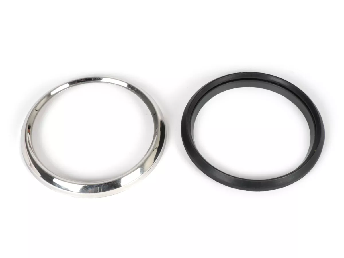 Speedo glas set -OEM QUALITY- Vespa Ø=85mm - PX alt (till 1984) - chromed speedometer ring