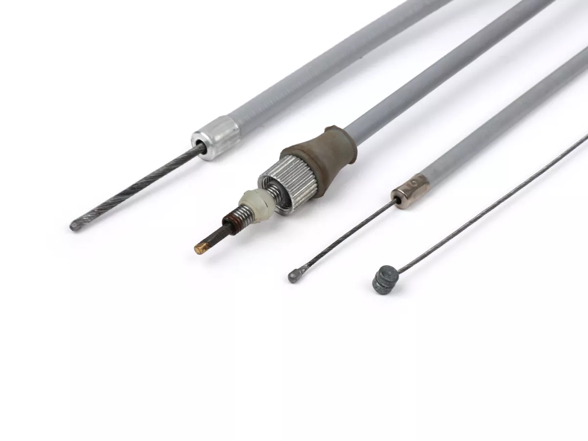 Cable set -PTFE- Lambretta LI, LIS, SX, TV (series 2-3) - (PE) grey