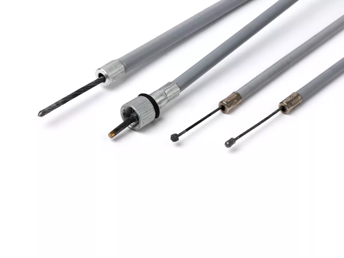 Cable set -PTFE- Lambretta LI, LIS, SX, TV (series 2-3) - (PE) grey