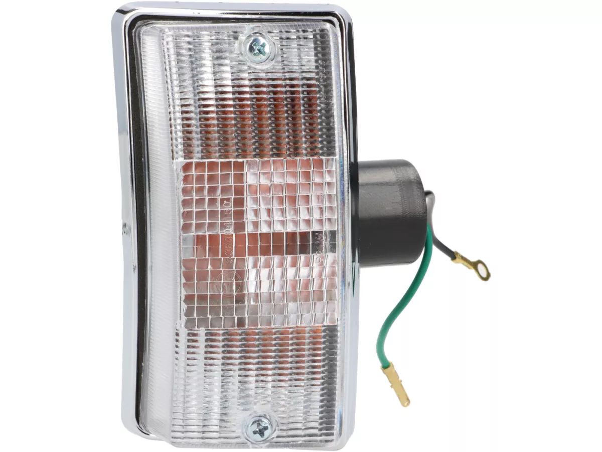 Indicatori di direzione - QUALITÀ OEM set di 4 - Vespa PX80, PX125, PX150, PX200, T5 125cc alloggiamento cromato - bianco / lampadine arancione