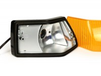 Juego de intermitentes -SIEM- Vespa PX80, PX125, PX150, PX200, T5 125cc - Carcasa negra - Lentes naranjas