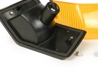Juego de intermitentes -SIEM- Vespa PX80, PX125, PX150, PX200, T5 125cc - Carcasa negra - Lentes naranjas