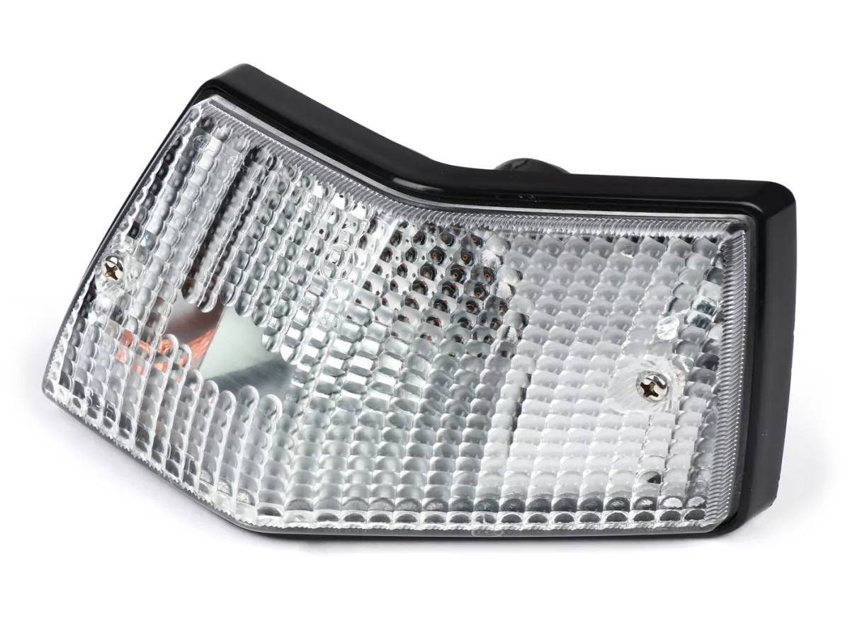 Indicator -SIEM- Vespa PX80, PX125, PX150, PX200, T5 125cc - Black body - White lenses - Right rear