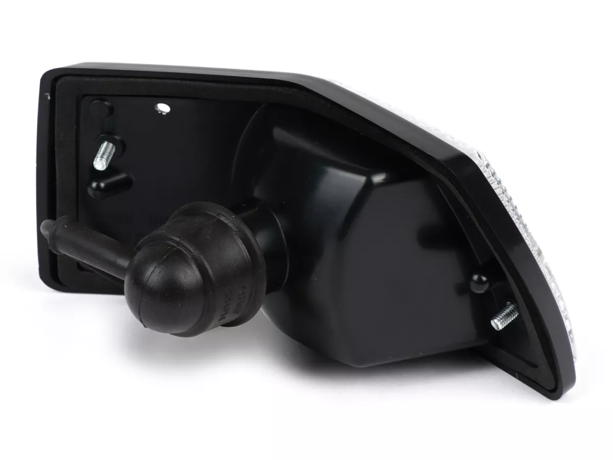 Indicator -SIEM- Vespa PX80, PX125, PX150, PX200, T5 125cc - Black body - White lenses - Right rear
