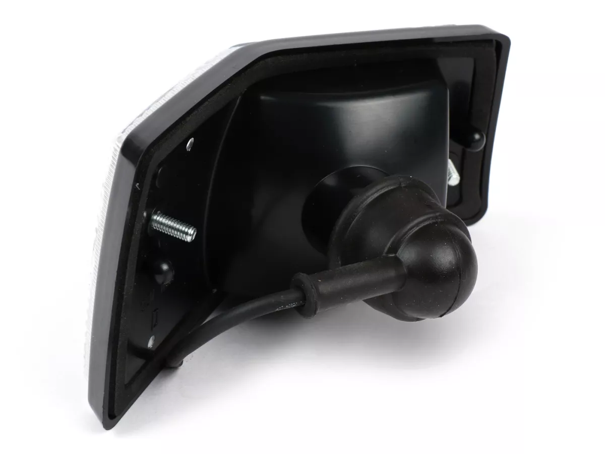 Indicator -SIEM- Vespa PX80, PX125, PX150, PX200, T5 125cc - Black body - White lenses - Right rear