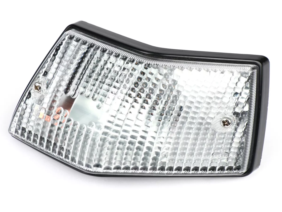 Indicator -SIEM- Vespa PX80, PX125, PX150, PX200, T5 125cc - Black body - White lenses - Right rear